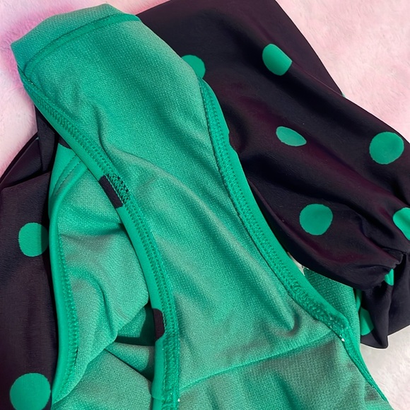 Boden Green & Blue Polka Dot Fold Over Bikini Bottoms - Picture 5 of 6